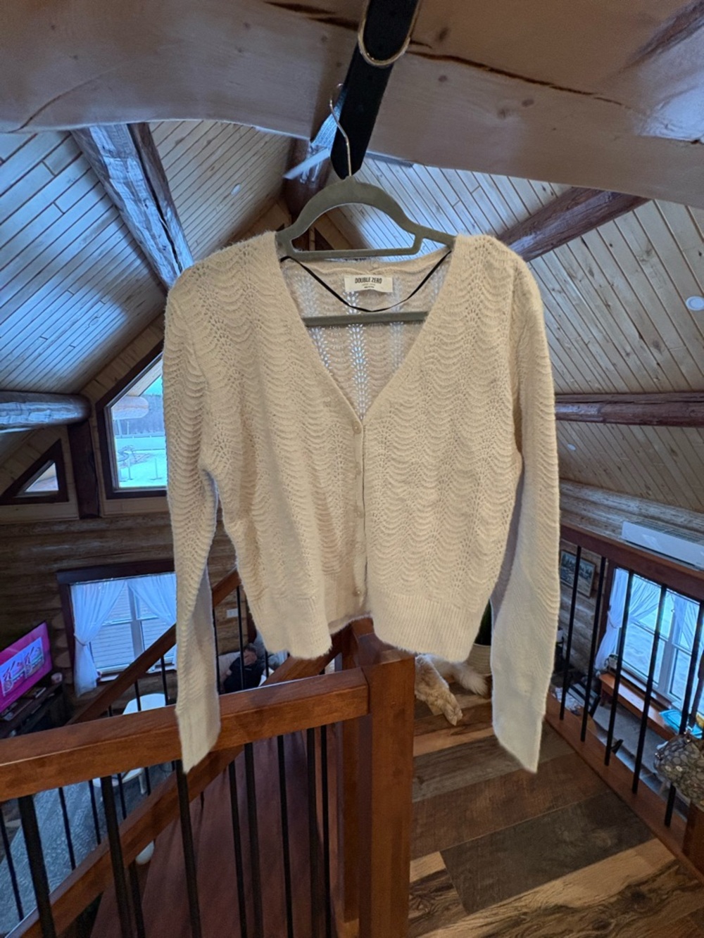 Double Zero Cream Knit Button-Front Cardigan